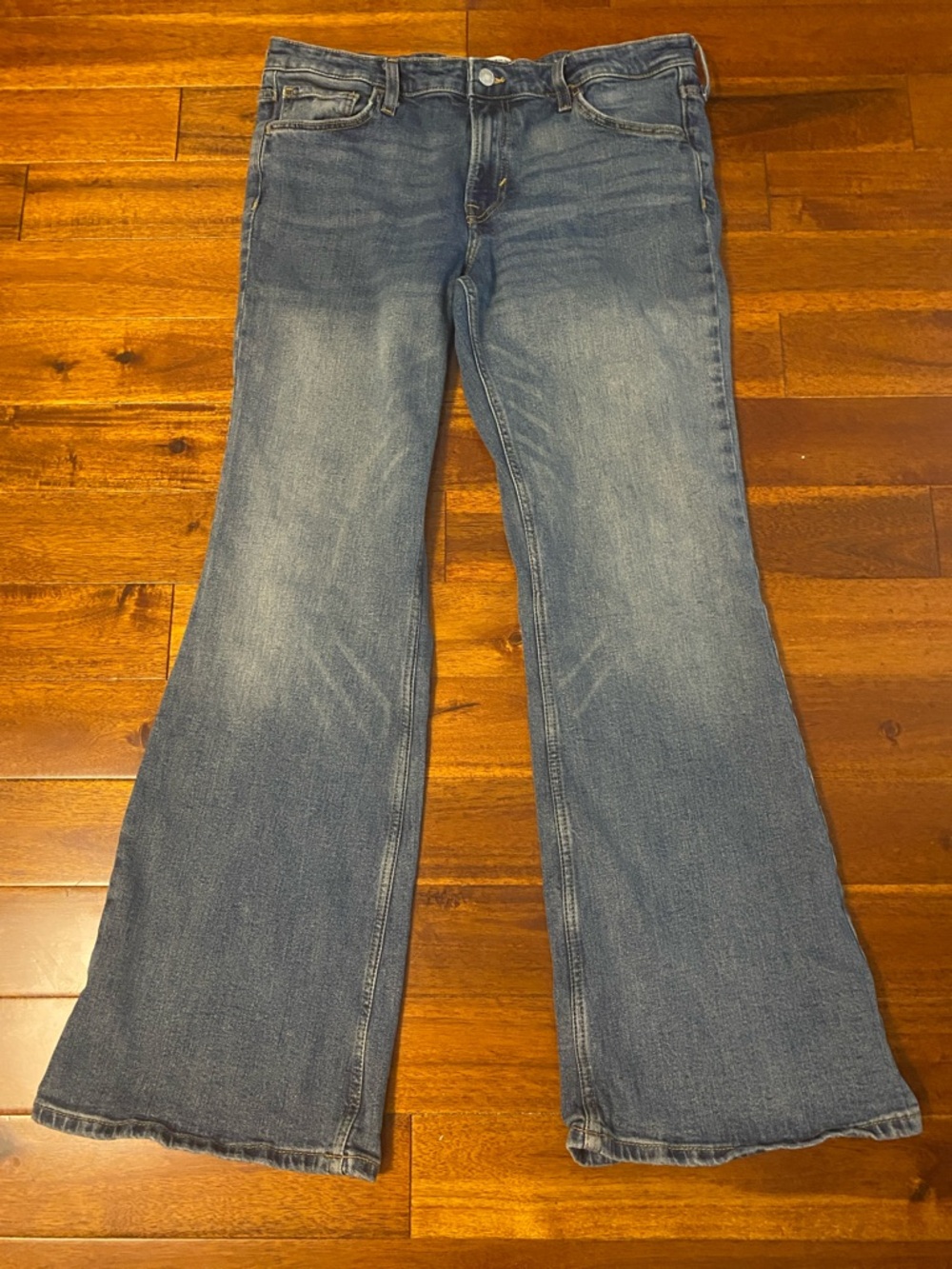 H&M Women’s Size 14 Blue Washed Denim Flare Jeans